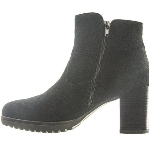RIZZOLI Black Suede Heeled Side Zip Ankle Boot Size 40 - Picture 1 of 6